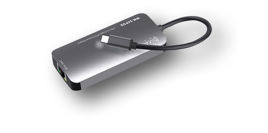 Maxxwave 24V USB-C to Gigabit Passive PoE Ethernet Adapter